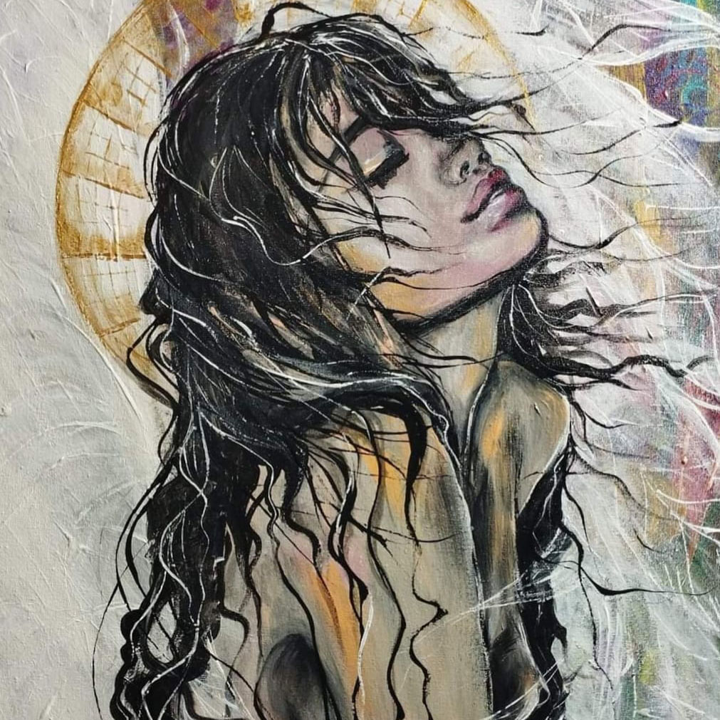 Obraz anioła w ciepłej tonacji, galeria natchnień